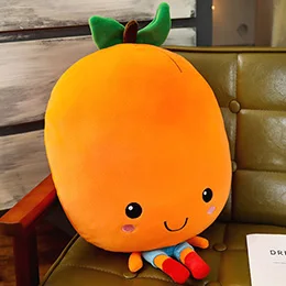 Orange doll Счастливые фрукты семья овощи плюшевые куклы фигурные мультфильм Фаршированные морковь яблоко помидор лук Баклажан Банан Кукла руки теплые - Цвет: Orange doll