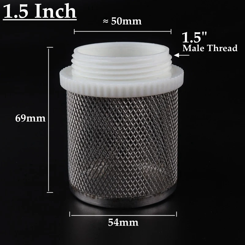 1/2~4" Stainless Steel Agriculture Irrigation Mesh Filter Aquarium Clean Accessories Pump Bottom Check Valve Protect Filter