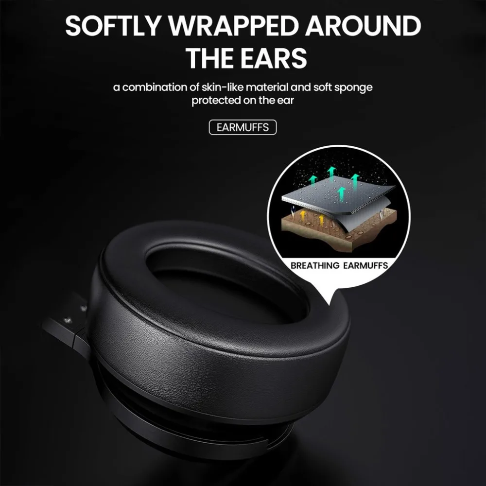 Wireless Headphones Foldable Headset Stereo HiFi Bass Earphones Noise Reduction Double Moving Coils EQ Mode