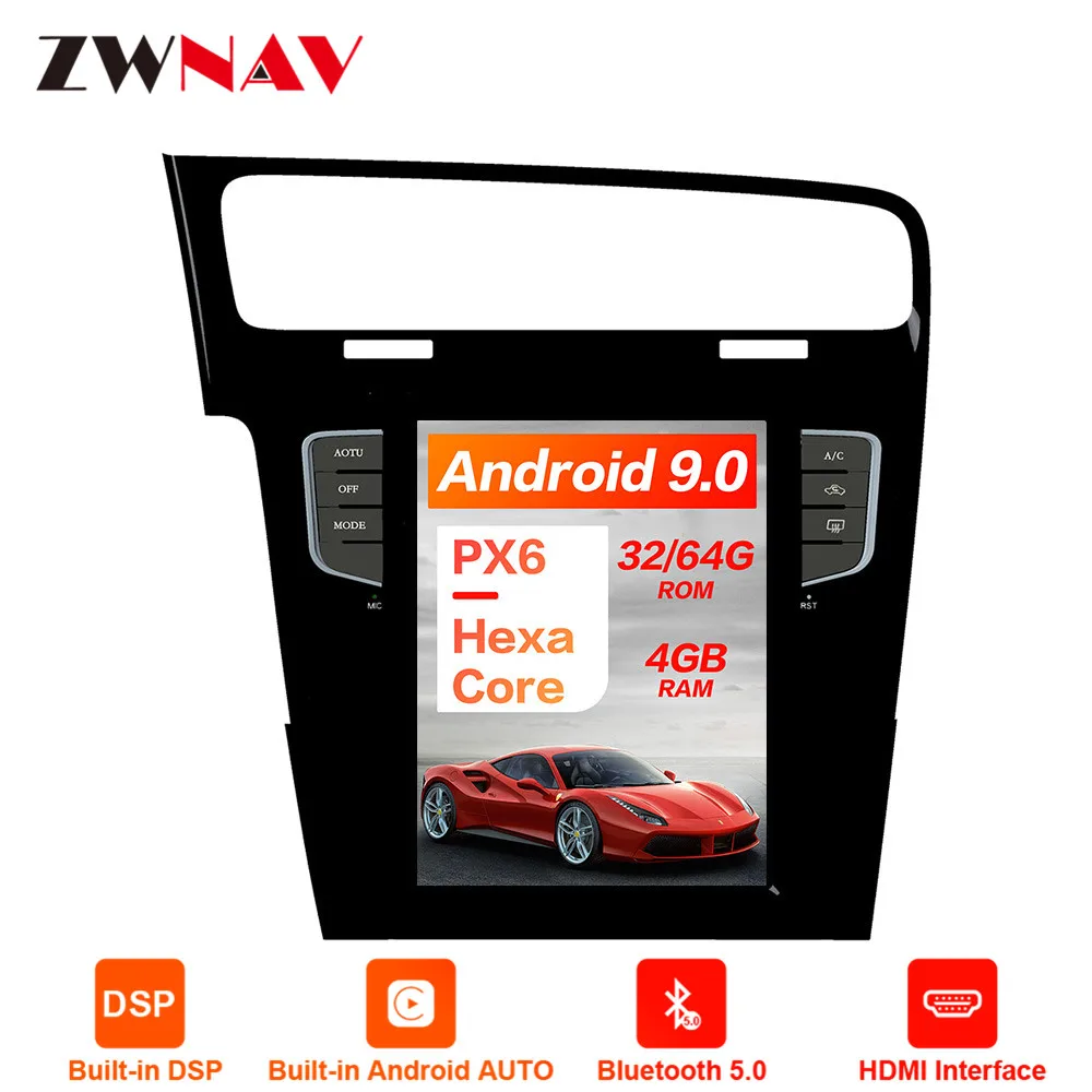 

PX6 4GB RAM Tesla style Android 9.0 Car GPS Navigation For Volkswagen Golf 7 2010-2018 head unit multimedia radio tape recorder