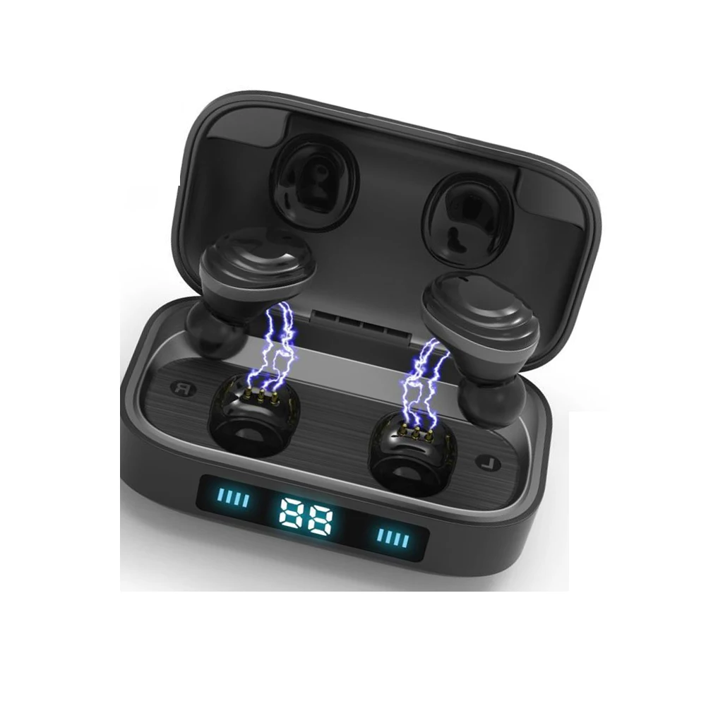 TWS Bluetooth наушники 5,0 беспроводные Bluetooth наушники 9D стерео Музыкальная гарнитура сенсорное управление светодиодный дисплей с зарядным устройством