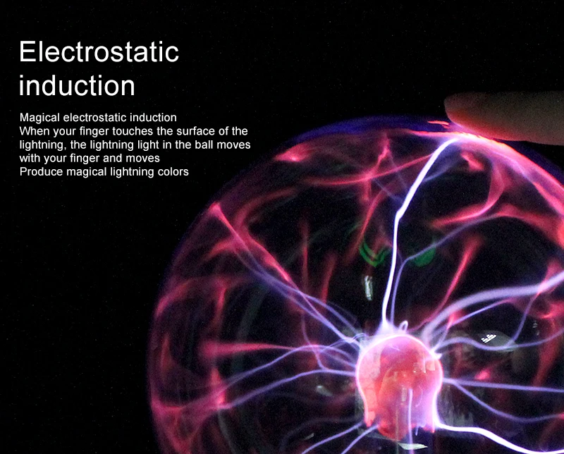 Новинка, стеклянный волшебный плазменный шар, свет 3, 4, 5, 6 дюймов, настольная лампа, сфера, ночник, подарок для детей на новый год, Волшебная