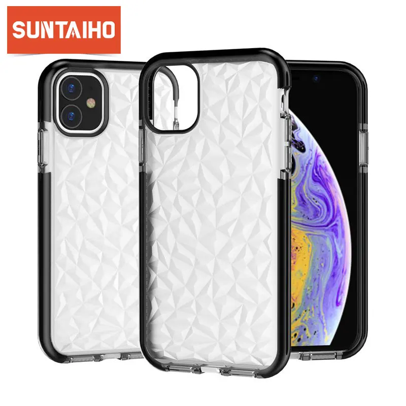 Suntaiho Clear Diamond Pattern Case For iPhone 11 Pro MAX Soft TPU Phone Cover Transparent Cases | Мобильные телефоны и