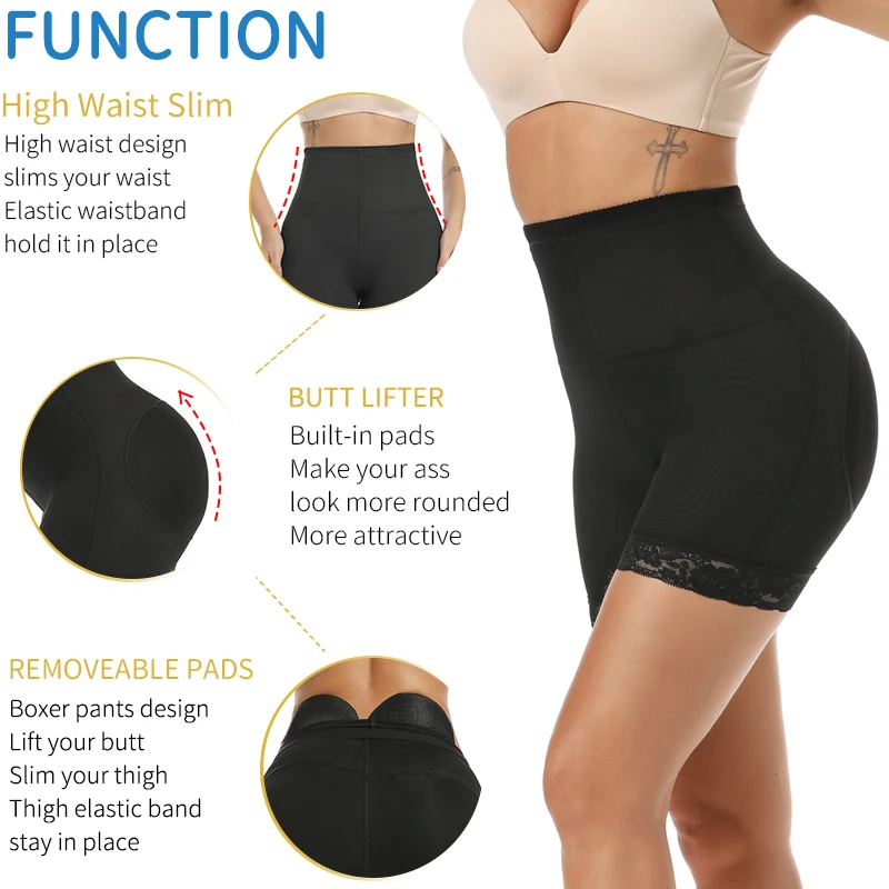 Waist Trainer for Women High Waist Tummy Control Panty Lace Butt Lifting Padded Hip Enhancer Shapewear Slim Body Shaper Shorts strapless shapewear