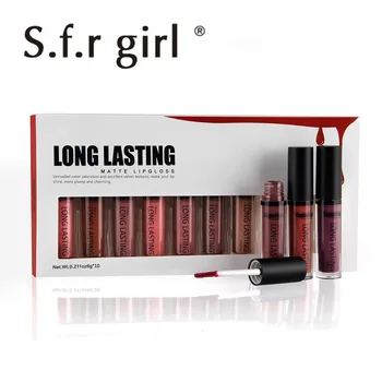 

10 Pcs Matte Lip Gloss Set Mate Light Liquid Lipstick Long Lasting Waterproof Lipstick Nude Makeup Kit