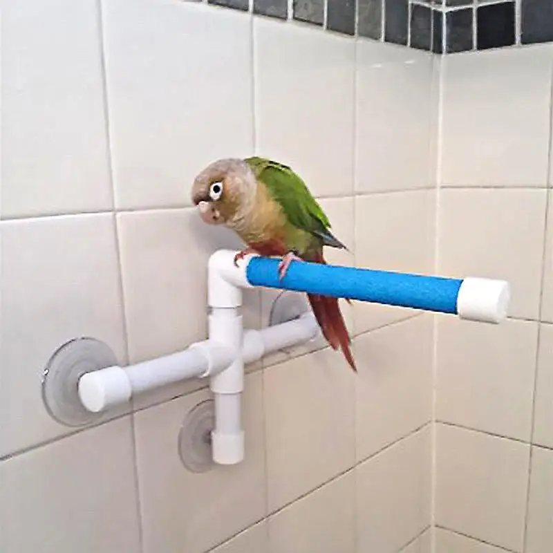 Прочный складной Parrot душ для ванной с 4 присосками стоящая барная станция палка креативная игрушка птица товары для домашних животных