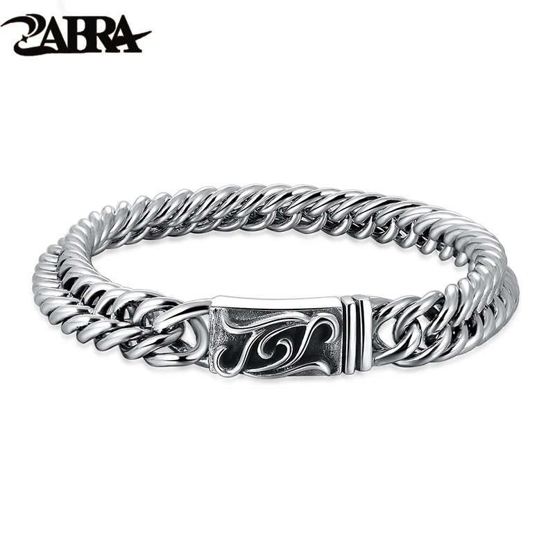 ZABRA 925 пробы серебряный скрученный травяной двойной плетеный браслет для