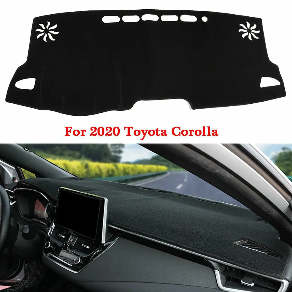 

BBQ@Fuka 1pcs Car Dashboard Dash Mat DashMat Sun Cover Pad Black For Toyota Corolla 2019-2020 Car Accessories protective covers