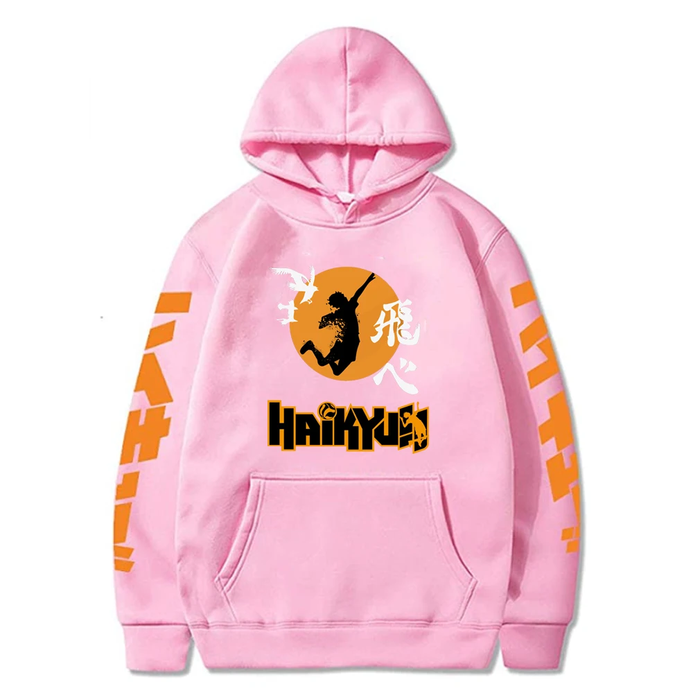 Anime Haikyuu Hoodies Sweatshirts Men/women Karasuno Fly High Graphic Streetwear Pullover Winter Warm Unisex Anime Sweatshirts