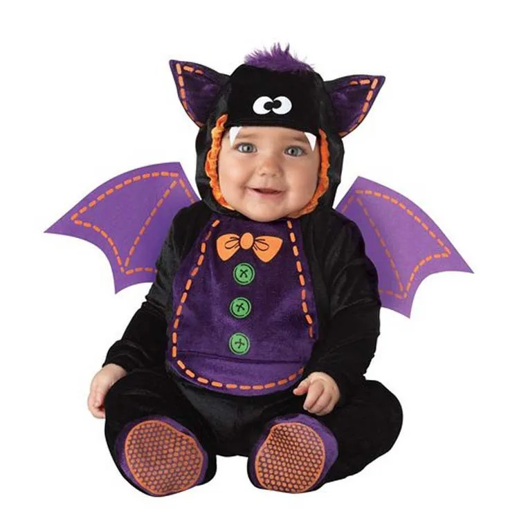 Одежда для малышей на Хеллоуин высококачественные милые вечерние костюмы с динозавром для мальчиков и девочек детский комплект одежды для костюмированной вечеринки - Цвет: bat