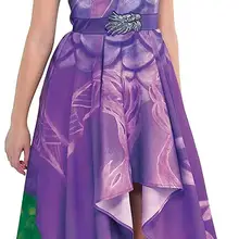 New Fancy Descendants 3 Evie Mal Costumes Cosplay Children's Dress For Girls Purple Short Sleeved Dresses Masquerade Clothing