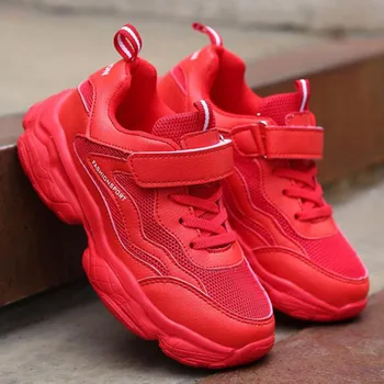 

Boys ' Flats Anti-slippery Casual Shoes Girls' Breathable Comfortable Air Mesh Patchwork Solid Color Shoes With Hook&Loop