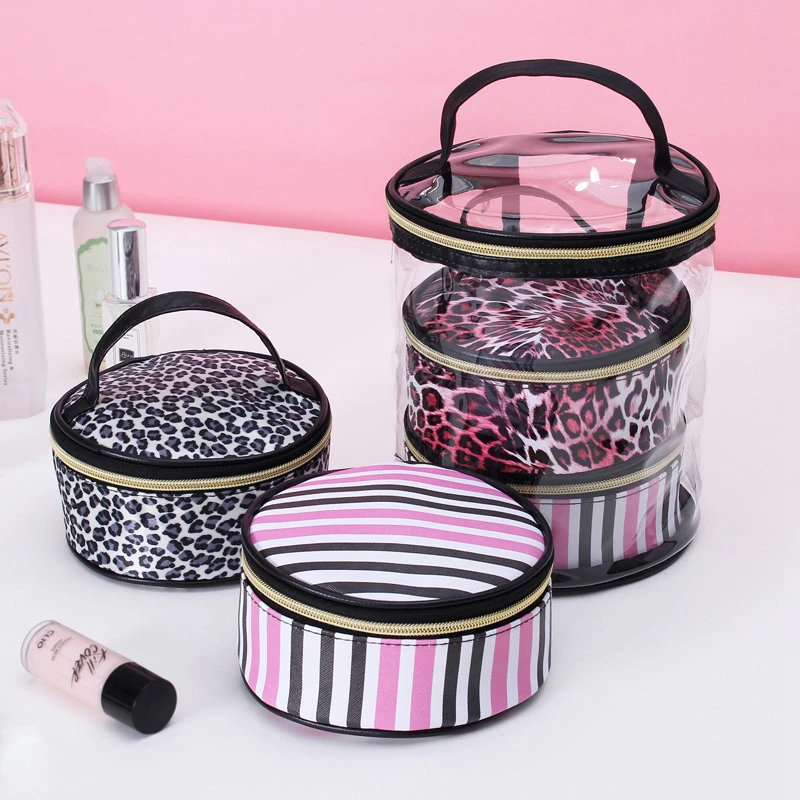 

3 set Fashion Leopard Make Up Bag Portable Waterproof Travel Makeup Cosmetic Case Organizer Toiletry Beauty Women Storage Pouch