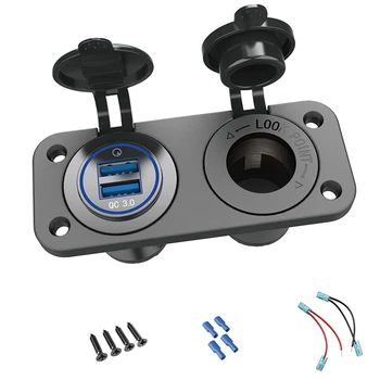 

Qc 3.0 Usb Power Socket Car 12V / 24V,Quick Charge 3.0 Car Charger Receptacle Socket Waterproof Cigarette Lighter Usb Box Car Ad