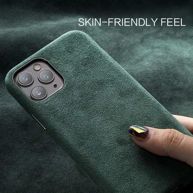 SanCore for iPhone 11 pro Max Phone Case ALCANTARA fashion Leather Full-protection Business Luxury Phone Shell Suede cover man 4