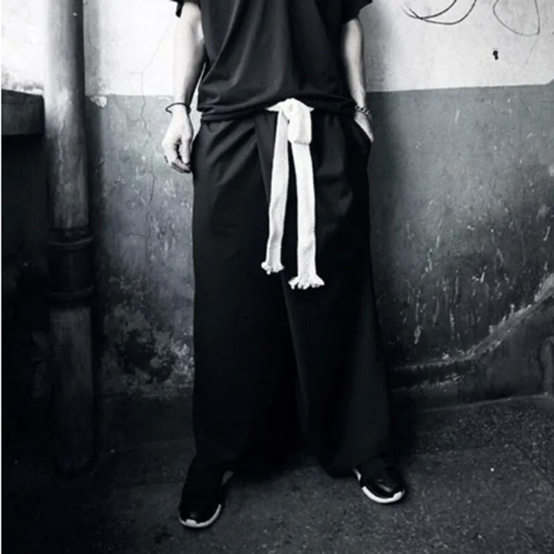 

Men Wide Leg Pants Spring And Autumn New Punk Hip Hop High Street Fashion Popular Casual Loose Wide Leg Pants