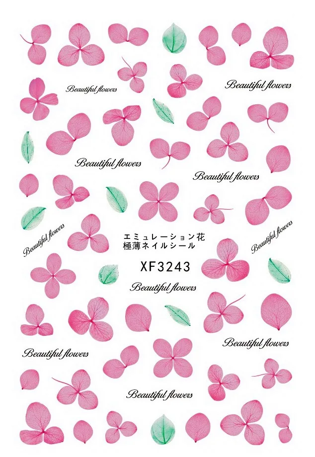 Вечные цветы! Лак для ногтей задний клей деколь декорации Дизайн Наклейка для ногтей Советы красоты - Цвет: XF3243