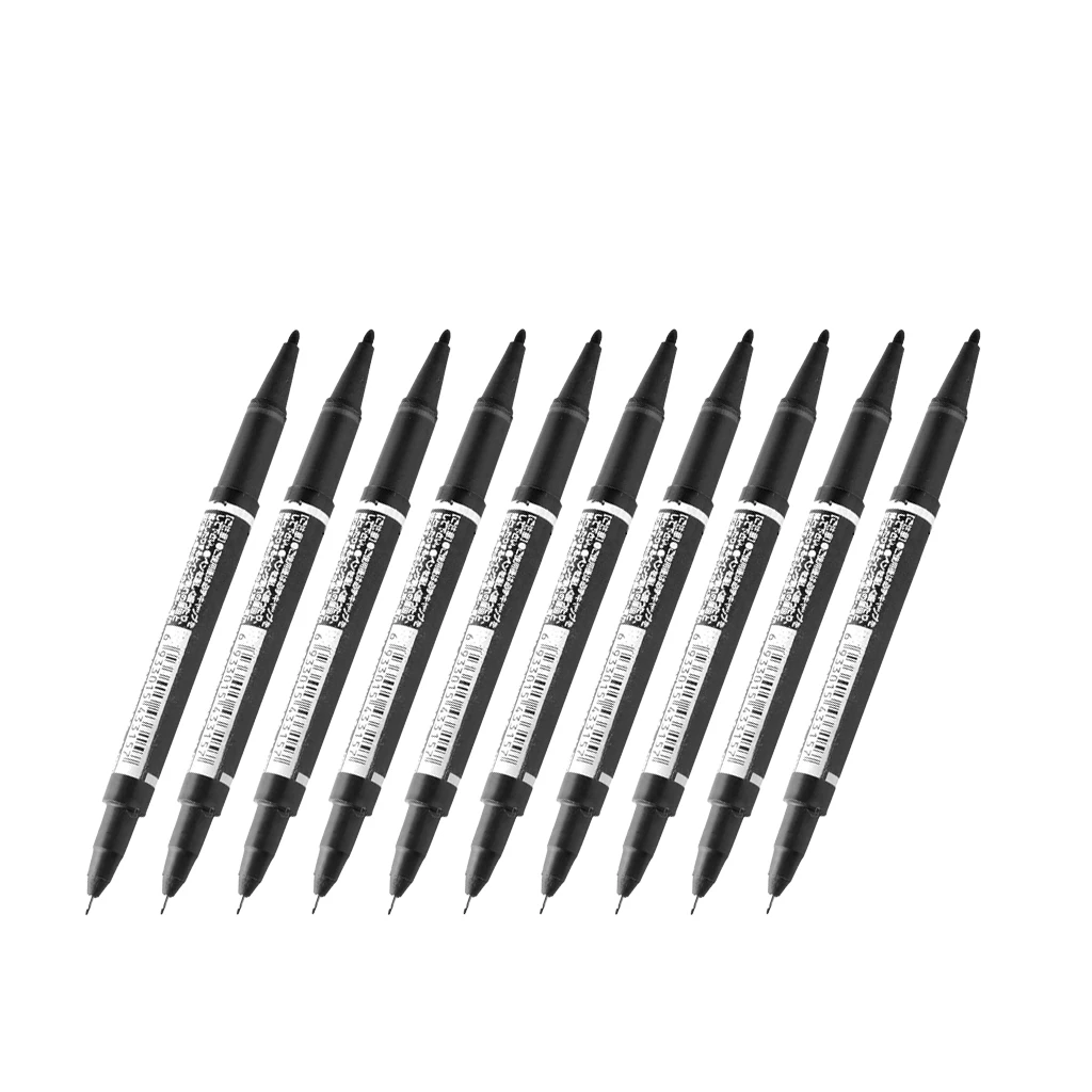 10pcs Style Feutre Marqueur Peau Pen Noir à Double Extrémités pour Tatouage Tatouer Art Corp