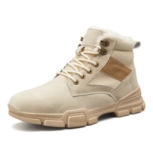 Модные ботинки; Мужская Уличная обувь; очень теплая зимняя мужская обувь; повседневные водонепроницаемые теплые мужские ботинки в западном стиле; Botas De Hombre