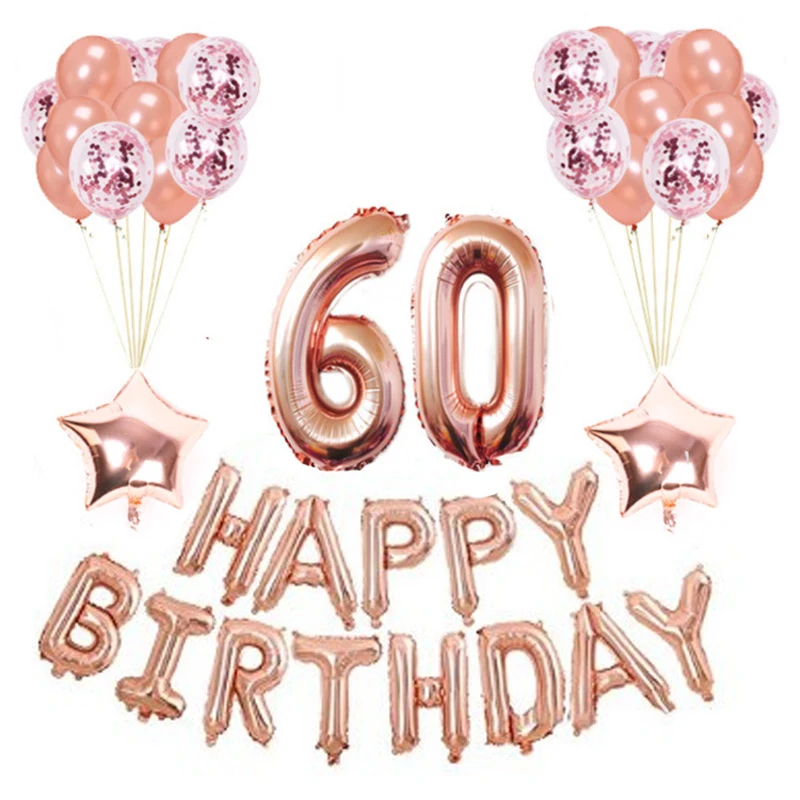 37 шт. воздушные шары с днем рождения, розовое золото, количество шариков, шары, 18 дней рождения, украшения для вечеринки, для детей и взрослых, 18 дней рождения
