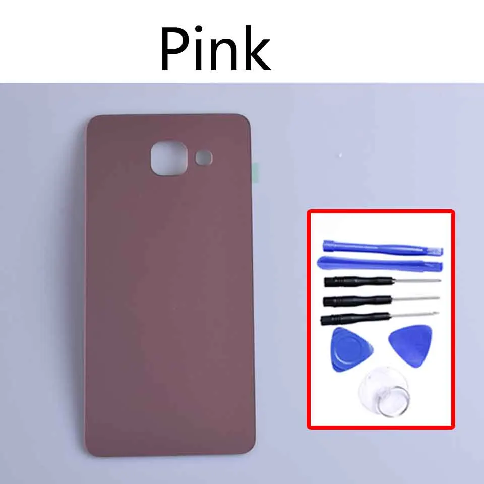 A510 для Samsung Galaxy A5 A510 SM-A510F A510F SM-A510F/DS задняя Батарея чехол 3D Стекло чехол на заднюю крышку - Цвет: Pink-With tool