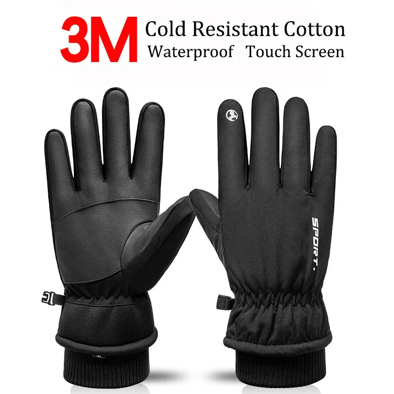 

Thickened Ski Gloves Outdoor Sports Waterproof And Windproof Touch Screen Gloves Skiing Warm And Cold Winter Riding Gloves