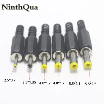 

5PCS 2.5*0.7 3.5*1.3mm 4.0*1.7mm 4.8*1.7mm 5.5*2.1mm 5.5mm X 2.5mm Male Jack DC Power Plug Socket Jack Adapter Adaptor Connector