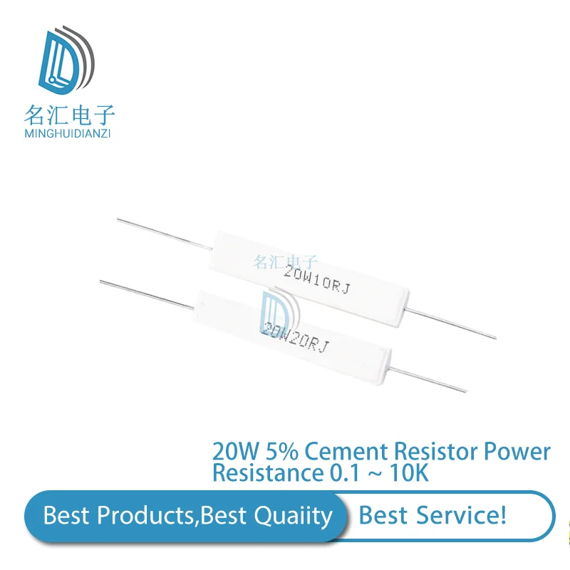2Pcs 20W 5% Cement Resistor Power Resistance 0.1 ~ 10K 1R 1R2 2R 6.8R 0.01R 4.7R 0.5R330R 510R 68R 10R 100 1K 1.5K 2K ohm | Электронные