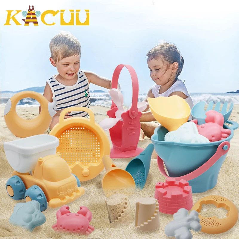 Verano suave de silicona bebé playa juguetes de playa juego juguete de los niños Set de caja de arena de juguete de verano para juego de playa de agua de arena jugar carro