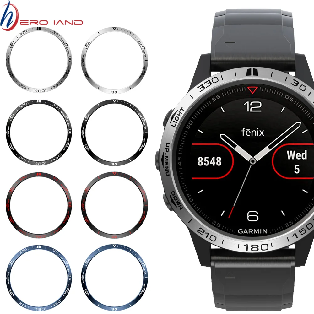 For Garmin Fenix5Watch Bezel Ring Anti-scratch Etching Numbers Protect Cover MV 