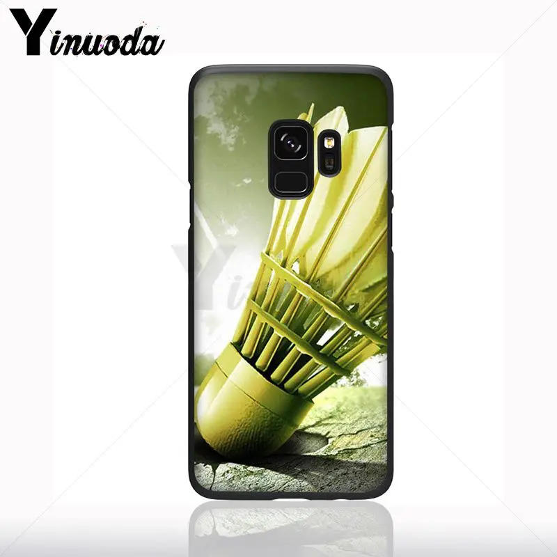 Case untuk Galaxy S9 Olahraga Bulutangkis Hitam Lembut Ponsel Case untuk Samsung Galaxy S10plus S9 S8plus S10e A50 A70 A10 ponsel