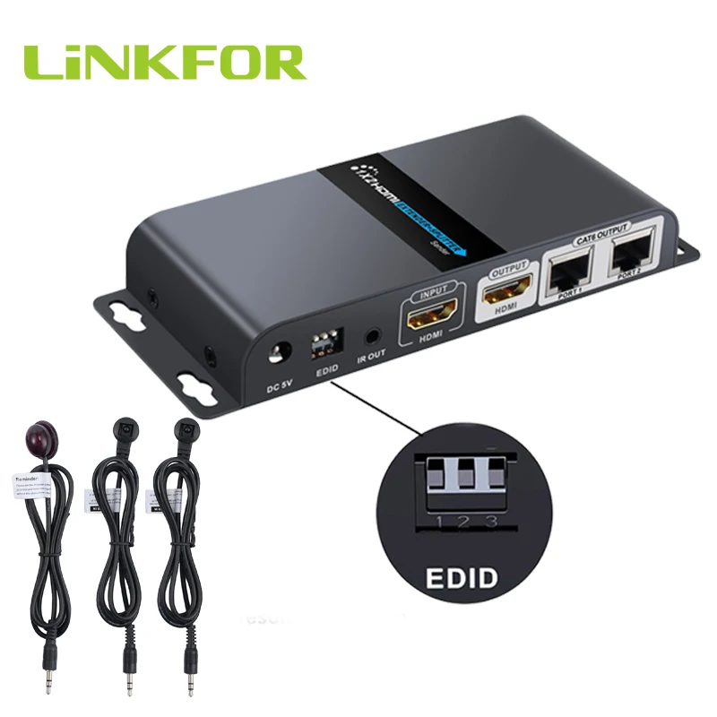 

LiNKFOR 40m HDMI Extender Splitter HDMI Repeater with 2 Port HDMI Loop Out 1080P over Single RJ45 Cat6 Cat7 HDMI Extender