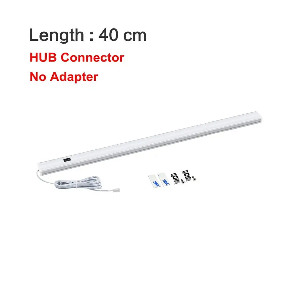 5W 6W 7W Kitchen LED Light with Smart Hand Sweep Switch Under Cabinet Light LED Bar Light Tube DIY Bedroom Night Wardrobe Light - Цвет: 40cm No Adapter