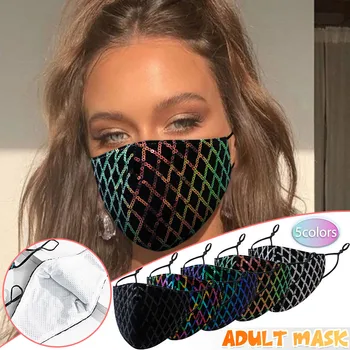 

Máscara Fast delivery Headband masque mascarilla 1PC Adult Washable Adjustable Breathable PM2.5 Sequins Protector Face Mask
