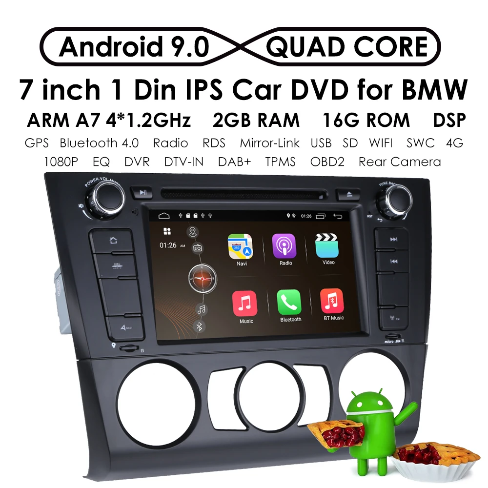 Flash Deal 1080P 16G 7 inch Android 9.1 for bmw E82,e88,car dvd,gps navigation,wifi,BT,canbus,radio,RDS,quad core,1024x600,support obd2,dvr 1