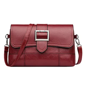 

Women's Fashion Simple Pure Color Single Shoulder Messenger Bags Women Crossbody Bag clutches ladies purse Buckle bag