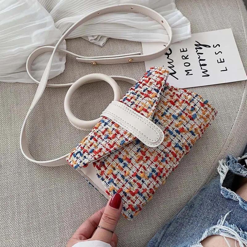 

2019 new summer simple small bag fashion ring portable handbags wild single shoulder Messenger bag personalized shopping bag
