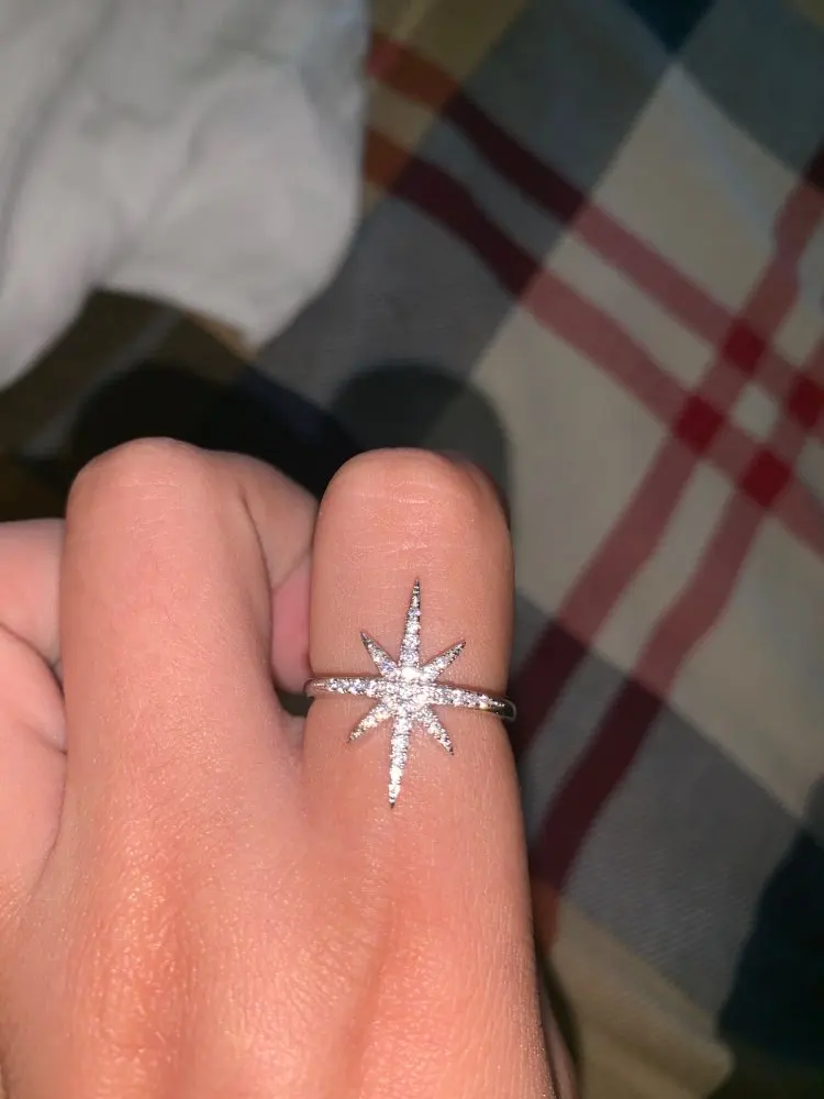 Кольцо choucong Ramantic Star Promise Женское кольцо из белого золота с микро покрытием AAAAA