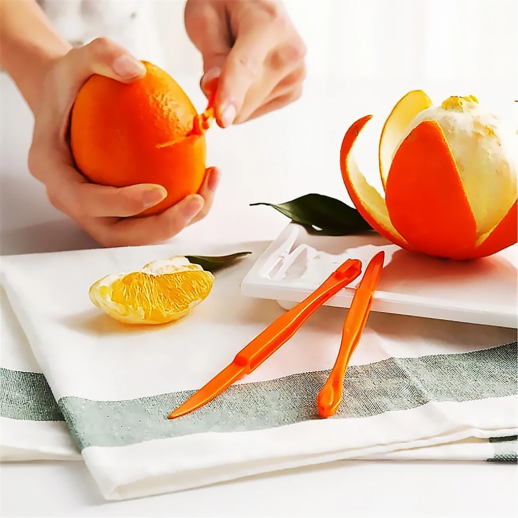 6pcs Orange Peeler Plastic Portable Orange Skin Remover Opener Slicer Home Office Kitchen Tool