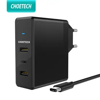 

CHOETECH USB Charger 39W for iPhone 11 Xs X 8 Type C+Dual USB Port Fast Phone Charger for Samsung Xiaomi Wall Charger Adapter