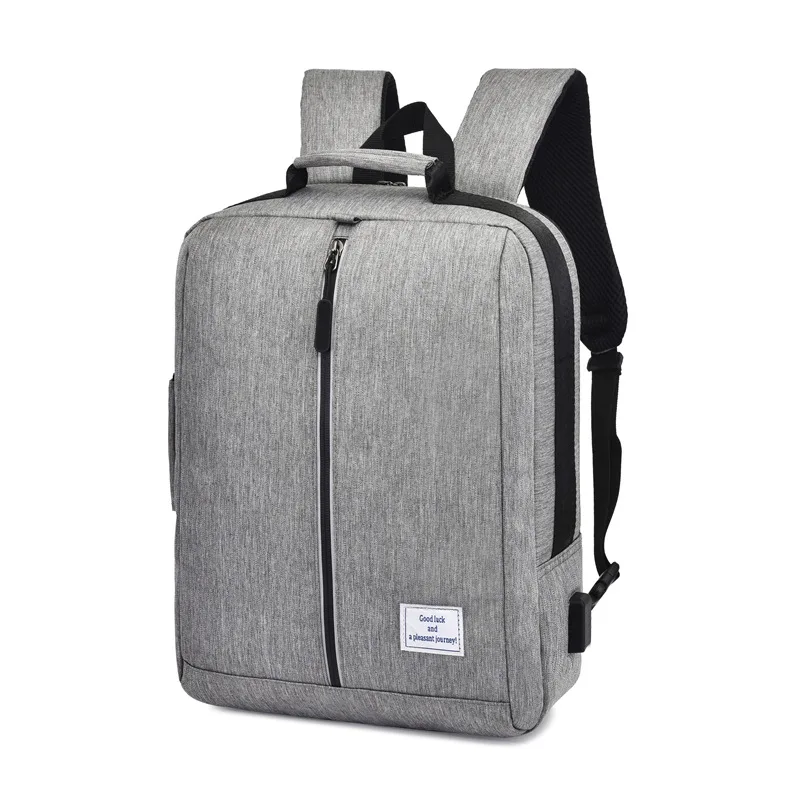 

New Style Men Multi-functional Casual Computer Bag Simple College Student Knapsack Belt USB Interface-Style Backpack Men's