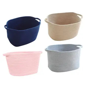 

Rope Woven Large Storage Baskets, Nursery Bins for Baby's Accessories Storage, Multi-color Blankets Pillows Laundry Bin Home