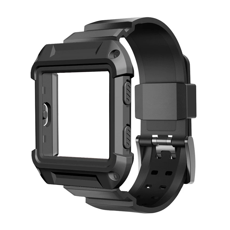 

Resilient Protective Case with Strap Bands for Fitbit Blaze Smart Fitness Watch (Black)