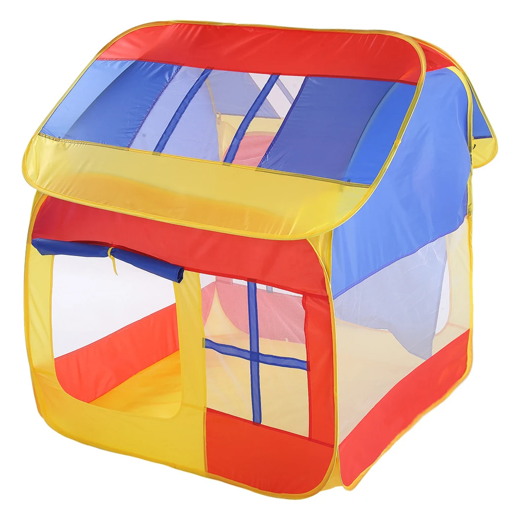 

Foldable Tri-Colored Tent Playhouse for Kids Indoor Outdoor Play, 43.3''L x 41.3''W x 47.2''H