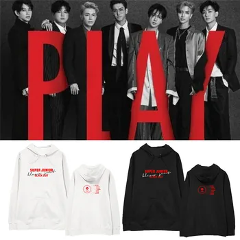 

Kpop Super Junior Sweatshirt PLAY8 Series Black Suit with the Same Surrounding Hoodie Plus Velvet Thin Spring and Autumn