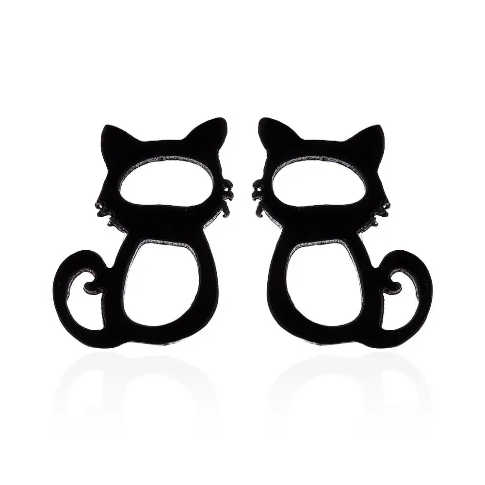 Женские Золотые сережки кошки из нержавеющей стали для девочек милые серьги-гвоздики с животными ювелирные изделия в стиле минимализма букле d'oreille femme