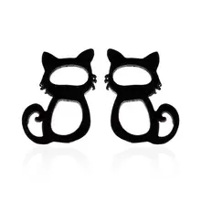 Женские Золотые сережки кошки из нержавеющей стали для девочек милые серьги-гвоздики с животными ювелирные изделия в стиле минимализма букле d'oreille femme