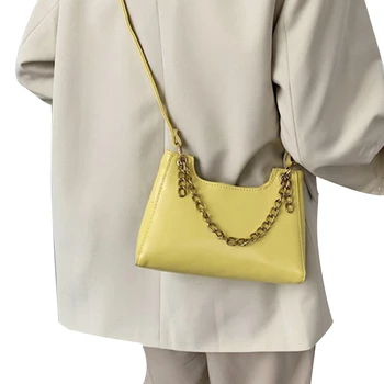 

AA Women New PU Leather Solid Color Crossbody Bag Fashionable Middle-sized Shoulder Bag Stylish Casual Handbag for Ladies