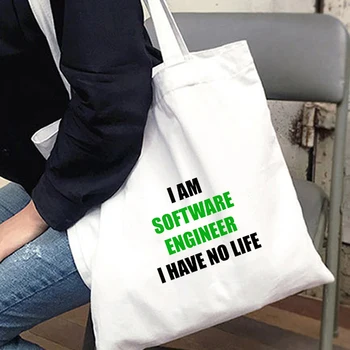 

Funny Truth Me Print Canvas Bag Woman Shopping Bag Large Capacity Portable Beach Bag Women Canvas Shopping Bag I'm An Engineer