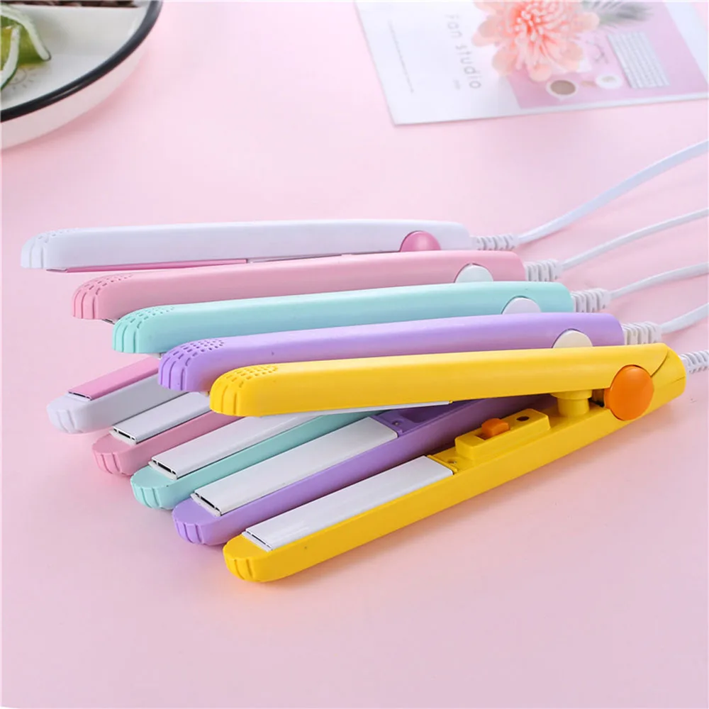 

2019 New Mini Hair Straightener Flat Iron Curling Hair Beard Straightener Comb Hair Crimper Curling Iron Hair Straightener Brush